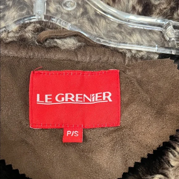 Le Grenier Chocolate Teddy Coat with Faux Fur Accents - Picture 2 of 3